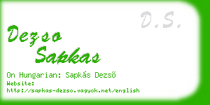 dezso sapkas business card
