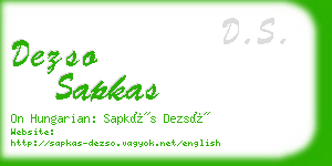 dezso sapkas business card